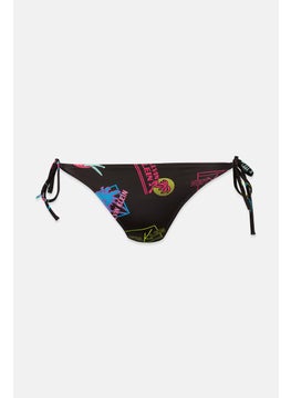 Buy Women Allover Print Bikini Bottom, Black Combo in Saudi Arabia