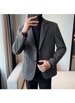 اشتري Autumn Winter Slim Korean Mens Casual Suit SetDark gray Dark gray في السعودية