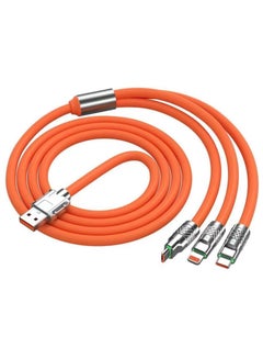 اشتري 3-in-1 Metal USB Protection Charge Cable - Fast Charging & Data Transfer for Samsung, iPhone, Type-C, Micro, and USB 3 Devices - 120W Rapid Charging في الامارات