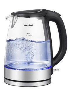 اشتري COMFEE' Glass Electric Tea Kettle & Hot Water Boiler, 1.7L, Cordless with LED Indicator, 1500W Fast Boil, Auto Shut-Off and Boil-Dry Protection في الامارات