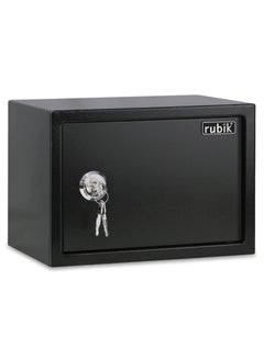 Buy Key Operated Safe Box A4 Document Size Locker for Home Office Cash Passport Jewelry Security (25x35x25cm) Black in UAE