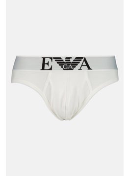 Buy Men Brand Logo Brief, White in Saudi Arabia