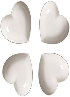 Buy Bignosedeer Super Cute Heart Shape Ceramic Sauce Dish,Mini Side Seasoning Dish,Condiment Dishes/Sushi Soy Dipping Bowl,Snack Serving Dishes,Love Porcelain Small Saucer Set(Set Of 4) (4.72Inch) in UAE