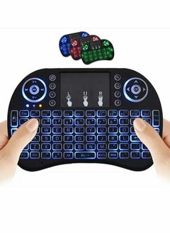 اشتري Wireless Mini Keyboard Remote Control Touchpad Mouse Combo Controller with RGB Backlit for Smart TV Android TV Box PC IPTTV 2.4GH في الامارات