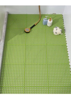 Buy Bath Mat 10PCS Drainage Interlocking Floor Mats for Flooring Shower Bath Kitchen Cushion (Green) - 10PCS in UAE