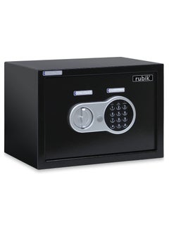 اشتري Safe Box with Digital Keypad and Key Lock, A4 Documents Size Security Locker Protect Cash Jewelry Passports for Home Office (Size 25x35x25cm) Black في الامارات