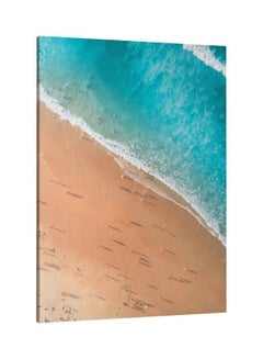 Buy Beach Printed Framed Canvas Wall Art Beige/Blue/White 60x80centimeter in UAE