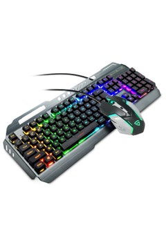 Buy RAEGR RapidGear X70 Gaming Keyboard & Mouse Set | Made of Aluminium Body | 4 Choices of Adjustable DPI | 3 Rainbow Lighting Modes, Instant Media Access | Gaming Mouse for PC/Laptop/Mac - RG10359 Grey in UAE