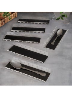 Buy 6 Black serving spoon tray in Saudi Arabia