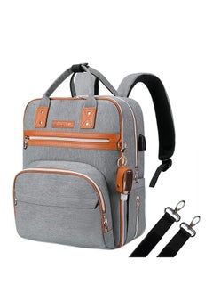 اشتري 2 In 1 Diaper Bag With Sanitizer Bottle Keychain And Stroller Hooks - Grey في الامارات