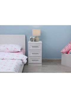 Buy Sanitune Night Satnd | 36cm L x 43cm W x 62cm H | Panel Board | Drawers, Storage | White in UAE