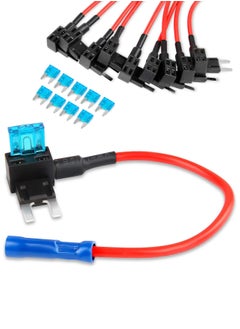 اشتري 12V Car Add-A-Circuit Fuse Tap Adapter Mini ATM Apm Blade Fuse Holder-10 Pack في السعودية