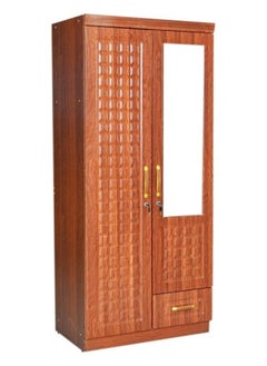 اشتري Karnak 2 Doors Wooden 1-Drawer Wardrobe,Cabinet,Cupboard Of Engineered Wood Modern Stylish Heavy Duty Color (Wooden Brown) في الامارات