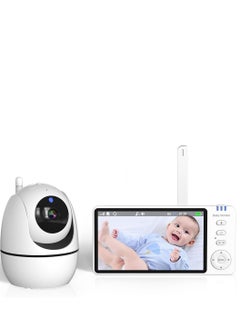 Buy Video Baby Monitor with Camera and Audio 5" Display 2.4g Wireless Transmission 8 Lullabies Night Vision 2-Way Talk Vox Temperature Voice Activation in Saudi Arabia