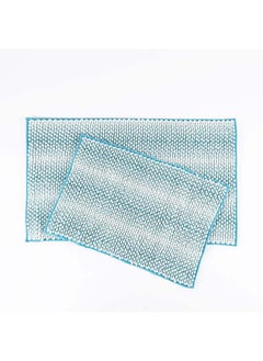 اشتري 2-Piece Chenille Bath Mat, Blue في الامارات