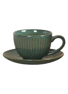 Buy Gallery Porcelain Coffee Cup/Saucer Green 110 ml in UAE