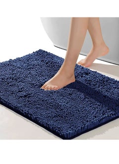 Buy Tycom Bathroom Rugs Bath Mat Non Slip Fluffy Soft Plush Microfiber Shower Carpet Rug Washable Non-Slip Carpet Mat for Bathroom Floor 50 By 80 CM Long Dark Blue. in UAE