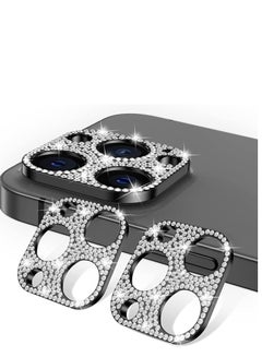 اشتري واقي عدسة الكاميرا متوافق مع iPhone 13 Pro Max و 13 Pro Glitter Diamond Metal Lens Cover Cover Decoration Cover لـ 13 Pro / 13 Pro Max أسود في الامارات