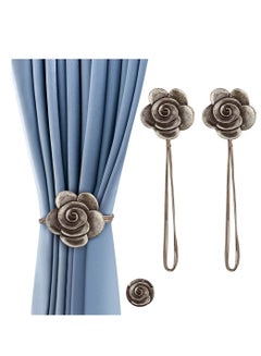 Buy Curtain Ties Magnetic 2 Pack Resin Flower Curtain Tiebacks Vintage Curtain Drapery Holdbacks in UAE
