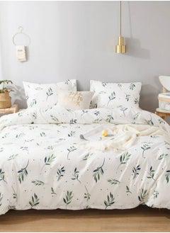 Buy Various King/Queen/Single Sizes Bedding Set without filler, Small Green Leaves Design in UAE