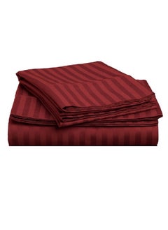 Buy Twin Size Stripe Bed Sheet Set 100% Cotton Premium Quality 120x200+15cm in UAE