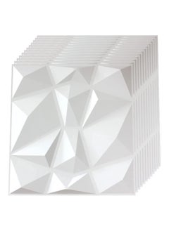 اشتري 12 PCS 3D Wall Panels, 3D Texture PVC Wallpaper, Diamond Design Decorative Wall Cover, Each 30x30cm في الامارات