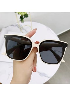 Buy Women's Classic UV Protection Sunglasses, Off White Frame with Black-Gray Lenses in UAE