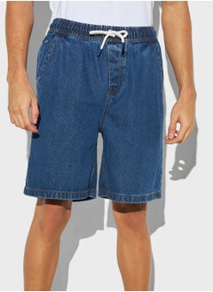 Buy Essential Denim Drawstring Shorts in UAE