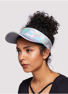 Buy Iridescent Design PU Visor Hat in UAE