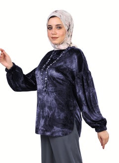 Buy Tie Dye Velvet Sweatshirt  - Navy in Egypt