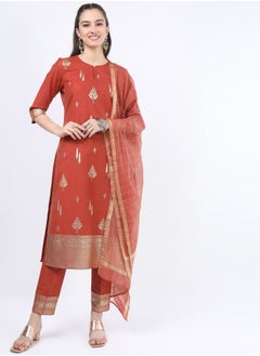 اشتري Foil Print Kurta and Straight Leg Pant with Dupatta Set في السعودية