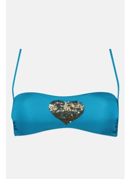 اشتري Women Embellished Padded Bikini Top, Aquamarine في السعودية