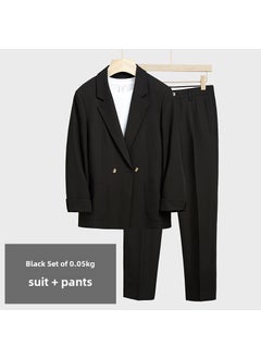 Buy Japanese Casual Suit Set Loose Fit Black [suit]] in UAE