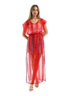 Buy Red Women Lace Beach Dress in Egypt