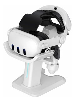Buy Station Holder Base with LED Light,Compatible with Meta Quest 3 VR Headset and Touch Controllers,White in UAE