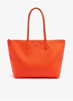 Buy Lacoste Women's L12.12 Concept Fashion Versatile Large Capacity Zipper Handbag Tote Bag Shoulder Bag Large Orange Red in UAE