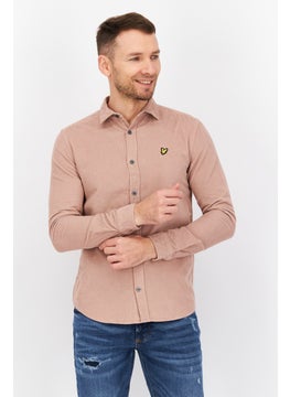 اشتري Men Regular Fit Solid Long Sleeve Corduroy Casual Shirt, Mauve في السعودية