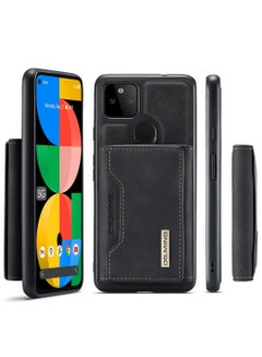 Buy CaseMe Wallet Case Compatible with Google Pixel 5a 5G DG.MING Premium Leather Phone Case Back Cover Magnetic Detachable with Trifold Wallet Card Holder Pocket for Google Pixel 5a 5G (Black) in Egypt