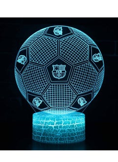 Buy Five Major League Football Team 3D LED Multicolor Night Light Touch 7/16 Color Remote Control Illusion Light Visual Table Lamp Gift Light Team Barcelona in UAE