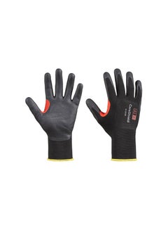 Buy 1-Pair Honeywell 15 Gauge Nylon Microfoam Nitrile Coating Ansi Cut Level A1 Safety Gloves Black (M) in UAE