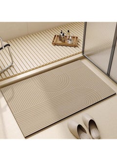 اشتري Diatom Bath Mat, Quick Dry Bath Rug, Super Absorbent Bathtub Mat with Non-Slip Rubber Backing, Thickened & Easier Clean Carpet for in Front of Bathtub (40 * 60cm) في السعودية