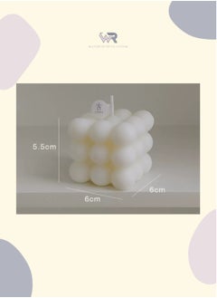 Buy White cube cube candle with bubbles in Saudi Arabia