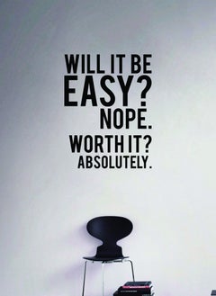 Buy Will It Be Easy Gym Quote Wall Decal - Wall Arts Home Décor - Wall Sticker, 50x70 cm by Spoil Your Wall in UAE