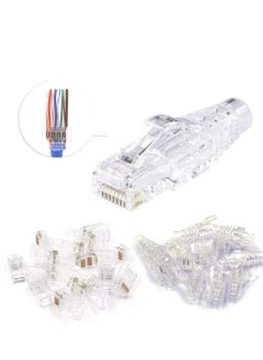 اشتري Cat6 Pass Through Connectors for a UTP Cable & Strain Relief Boots ez pass through rj45 DKURVE في الامارات