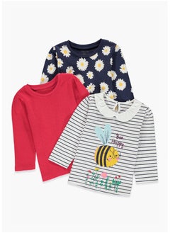 Buy Girls 3 Pack Long Sleeve T-Shirts in Egypt