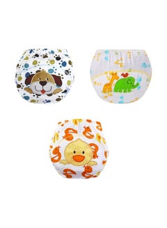 Buy Baby Diapers Cotton and Reusable Baby Washable Cloth Diaper Nappies, Baby Training Pants, Ideal for Toddlers and Children (Pack Of 3 (Dog, Zoo, Duck)) in Egypt