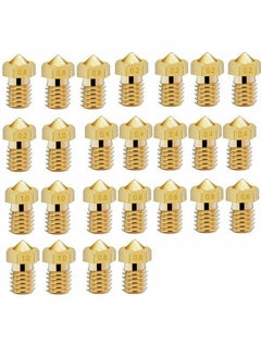 Buy Printer Nozzle AE 25 PCS 3D, 0.2/0.4/0.6/0.8/1.0 mm Hardened Steel Nozzle for ABS/PLA 3D Printer Makerbot Creality CR-10 (Gold) in UAE