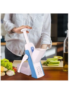 Buy Safe Slicer Mandoline Cutter for Various Vegetables, a Versatile Chopper for Kitchen Accessories, Creates Preset Salad Thickness with Adjusters, It is Easy to Use and Clean, and has a Slim Storage in UAE