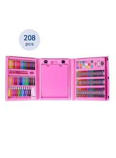 Buy Art Supplies,208 Pack Art Set Drawing Kit for Girls Boys Teens Artist, Deluxe Gift Art Box with Trifold Easel, Origami Paper, Coloring Book, Drawing Pad, Pastels, Crayons, Pencils, Watercolors(Pink) in UAE