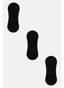 اشتري Men 3 Pairs Plain Invisible Socks, Black في الامارات